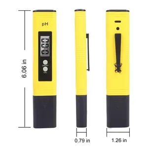 Caneta teste de ph da água da cor amarela, medidor portátil de ph da água, caneta de ph, teste líquido