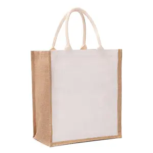 Reusable Grocery Luxury Jute Tote Bags Wax Canvas Shopper Bridesmaid Bag Online Wholesale