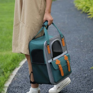 Canvas <b>Pet</b> <b>Carrier</b> Bag Small Size Mesh Panel Breathable Design Outdoor Use Fashion Style Backpack - Product Image 2