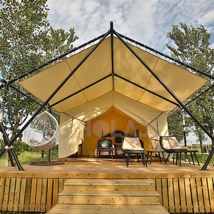 Tente de safari de luxe pour 6 à 8 personnes, en tissu Oxford, avec armature diagonale, pour camping et usage en resort en plein air - Product Image 2