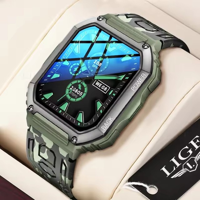 LIGE KR06 BW0417 GPS Smart Watches Sport Track Fitness Music Play Blue Tooth Dial Call Men Waterproof Smartwatch for IOS Android