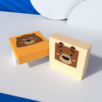 Boîte à bonbons créative en forme de petit carré, mignonne et de style dessin animé, pour la fête des enfants, boîte d'emballage pour anniversaire, fête des enfants