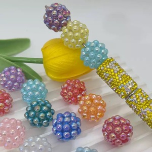 Cuentas Acrílicas de 20 mm, Color Mixto, Perlas de Resina AB, Cuentas de Estrás para Bolígrafos, Llaveros, Collares Gruesos, Manualidades, Portacredenciales, Fabricación de Bolígrafos - Product Image 2