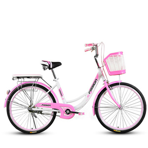 <span class=keywords><strong>Bicicleta</strong></span> Holandesa <span class=keywords><strong>Vintage</strong></span> para Mujer Shenghong SHC07, Cuadro de Acero de 26 Pulgadas, 7 Velocidades, Frenos V, Llantas de Aleación de Aluminio Totalmente Amortiguadas, Carga de 120 kg - Product Image 1