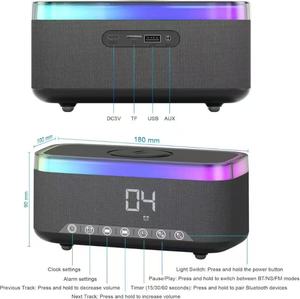 2025新しい多機能スマートBluetoothスピーカー目覚まし時計ワイヤレス充電器とホワイトノイズサウンド - Product Image 5