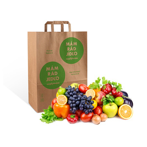<span class=keywords><strong>Sac</strong></span> en papier <span class=keywords><strong>kraft</strong></span> vierge à base large logo personnalisé, emballage en papier pour fruits et légumes, et fleurs, pour le supermarché, 50 unités - Product Image 3