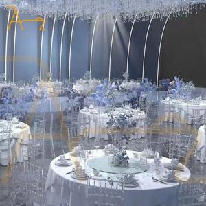 เก้าอี้อะคริลิคใสด้านหลังทรงกลมเก้าอี้รับประทานอาหารเก้าอี้งานแต่งงานคริสตัลหรูหราหรูหราไม่มีที่วางแขนแบบทันสมัย - Product Image 6