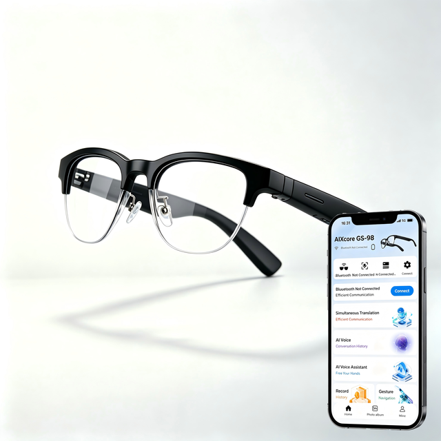 Home & Travel Use AI Glasses 720P Camera Real Time Translation BT Call AI Assistant Light Sports Eyeglasses