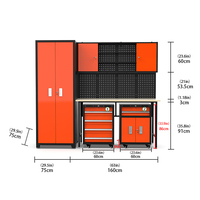 Système de rangement modulaire industriel pour garage, établi robuste avec armoire à outils et panneau perforé pour atelier et espace de travail