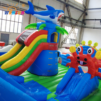 Parcours d'obstacles gonflables WINSUN Commercial Ocean World, combo château gonflable ignifuge, installation facile, PVC, CE, taille personnalisée