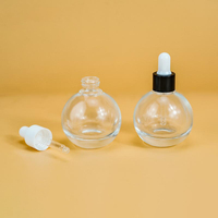 Nouvelles bouteilles compte-gouttes en verre transparent mat pour huiles essentielles 10ml-50ml, résistantes à la casse, personnalisables, échantillon gratuit