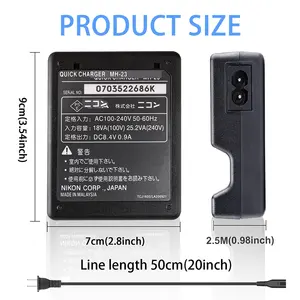 شاحن بطارية لبطارية نيكون D3000 D5000 D8000 D60 D40 D40X - Product Image 2