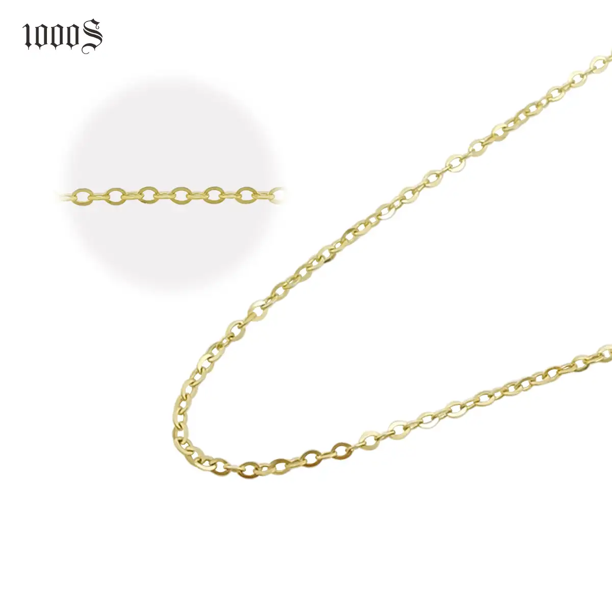 9K, 14K, 18K Real Gold Kabel Kettingen Ketting Geel Goud Rose Goud Wit Goud Massief Goud Link Chain