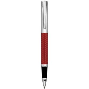 Penna a rullo cromata rossa con impugnatura e clip decorate per la scrittura - Product Image 3