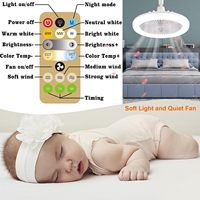 Ventilateur de plafond LED multifonctionnel avec télécommande, 3 couleurs de lumière, variateur d'intensité, minuterie, pour chambre à coucher, salon, bureau, E27