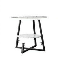 Table basse triangulaire en bois, style moderne et luxueux, double niveau, pour petit appartement, salon ou chambre à coucher