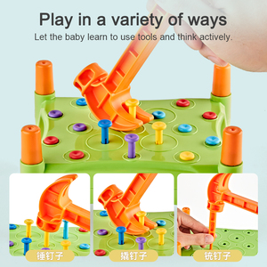 Enfants coloré <span class=keywords><strong>marteau</strong></span> ongles jouets Montessori motricité fine <span class=keywords><strong>jeu</strong></span> éducatif Cognition sensorielle pour enfants en plastique - Product Image 4