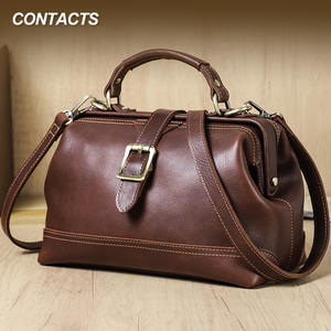 2025 première couche en cuir de vachette à double usage sac à bandoulière pour femmes grande capacité sac à main en cuir pour femmes avec charnière en fer - Product Image 1