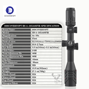 Mira Telescópica Táctica Discovery OPT Scopes Optics <span class=keywords><strong>HS</strong></span> 4-16*44SFIR para Caza a Larga Distancia de Alta Resistencia a los Golpes - Product Image 3
