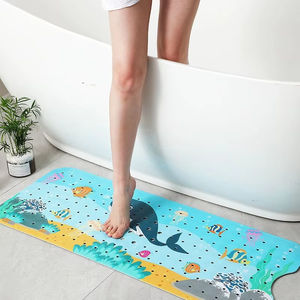 Alfombrilla de Bañera Antideslizante de PVC con Diseño de Tortuga Marina, Apta para Niños, con Ventosas Seguras <span class=keywords><strong>y</strong></span> Orificios de Drenaje para Diversas Edades - Product Image 2