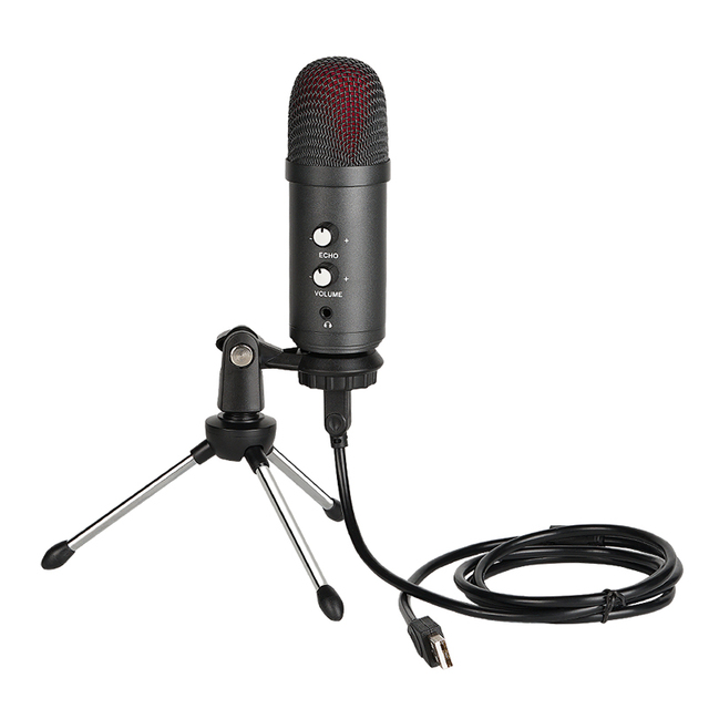 YARMEE YR06 Professional Cardioid Condenser Microphone with Noise Cancelling USB Wired Plastic for PC Singing Studio Recording