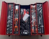 Boîte à outils multi-compartiments de 85 pièces, kit d'outils à main pour la réparation de voitures, de motos et de vélos