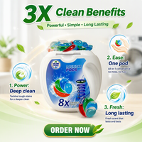 Capsules de lessive liquide 5 en 1, forte puissance de décontamination pour machine à laver et lavage à la main, OEM ODM disponible