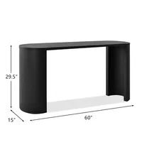 Mesa consola reversible negra de 60 pulgadas (2 métodos de instalación)