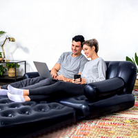 75054 Canapé gonflable double en PVC 5-en-1 pour l'extérieur, la randonnée, le camping, le salon, la chambre, avec pompe
