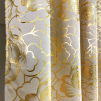 JA Wholesale Rideaux occultants de luxe 52*96IN avec imprimé floral doré, en tissu tissé, à économie d'énergie thermique, pour maison moderne et hôtel