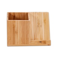 Chargeur rapide sans fil avec organisateur de bureau certifié Qi chargeur à Induction en bois de bambou support de stylo porte-crayon chargeur sans fil