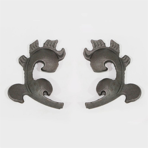 Accessori per cancelli in ferro battuto decorativi con motivo a foglie e <span class=keywords><strong>fiori</strong></span> per recinzioni - Product Image 2