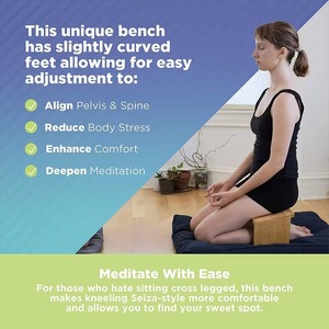 Banc de méditation en bambou, <span class=keywords><strong>tabouret</strong></span> de yoga, <span class=keywords><strong>tabouret</strong></span> à <span class=keywords><strong>genoux</strong></span> avec pieds pliables pour le Prana Yoga, la méditation, la prière - Product Image 2