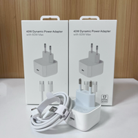 Ensemble chargeur PD Type C 40W pour iPhone, adaptateur d'alimentation dynamique 40W 60W Max, câble tressé USB-C vers USB-C 60W, adaptateur USB-C EU US UK
