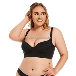 ヨーロッパとアメリカのプラスサイズ女性用ブラジャー、滑らかなアンダーワイヤー付き調整可能なブラジャー、脇胸のコントロールと垂れ防止用 - Product Image 3