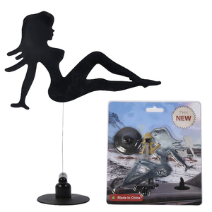 مادة بلاستيكية مطلية بالكروم زينة سيارة جميلة دخان يلوح سيدة مع كوب شفط - Product Image 2