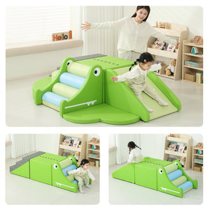 Juego de Juguetes Multifuncionales de Peluche para Niños Pequeños, Set de 3 Piezas Verde para Área de Juegos <span class=keywords><strong>Interior</strong></span>, con Tobogán y Zona de <span class=keywords><strong>Escalada</strong></span> - Product Image 2