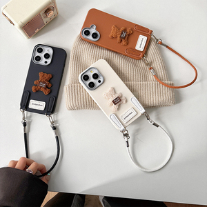 <span class=keywords><strong>Coque</strong></span> d'<span class=keywords><strong>iPhone</strong></span> Personnalisée en Gros, Mignonne Peluche Ourson, Lanière TPU, Cuir, Silicone, pour Femmes, Compatible <span class=keywords><strong>iPhone</strong></span> 16 Pro Max 15 <span class=keywords><strong>14</strong></span> 13 12 11 17 - Product Image 2