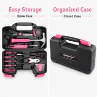 Ensemble de 39 outils ménagers en acier au carbone, boîte à outils manuelle, douilles de 1/2 pouce, marteaux, perceuses - Garantie 3 ans OEM