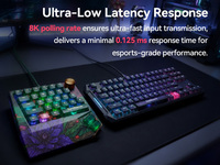 Model Left One-Handed Mechanical Gaming Keypad RGB Backlit Adjustable Actuation 8000Hz Low Latency Polling Rate AI Smart