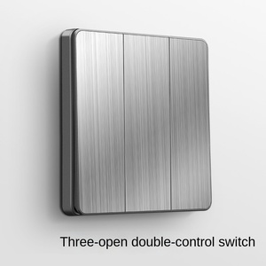 Interruptor de pared de panel de acero inoxidable Gris Tipo 86, interruptor de botón pulsador estándar EU/UK/US/Australia - Product Image 5