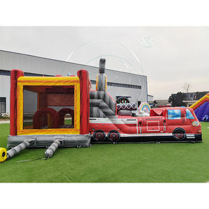 Castillo Inflable Comercial para Niños, Castillo Inflable Rojo <span class=keywords><strong>con</strong></span> Forma de Camión de Bomberos, <span class=keywords><strong>Casa</strong></span> de Brinco <span class=keywords><strong>con</strong></span> Tobogán y <span class=keywords><strong>Piscina</strong></span> para Diversión en el Patio Trasero - Product Image 4