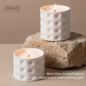Merlin Living Minimalist Ceramic <strong>Candle</strong> <strong>Holder</strong> Cylinder Ceramic Home Decor Custom <strong>Candle</strong> Jars Chaozhou Ceramic Factory Wholesale - Product Image 5