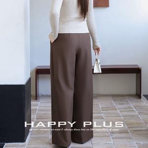 กางเกงขายาวทรงหลวมสำหรับผู้หญิงไซส์ใหญ่ รุ่น Runqi สีน้ำตาลเข้ม ผ้าเครป มีจีบ สไตล์ลำลองสำหรับฤดูใบไม้ร่วงและฤดูหนาว รุ่น N9413 - Product Image 2