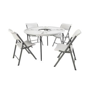 Sillas Rectangulares para Banquetes, Sillas Plegables de Plástico Blancas para Jardín, Exteriores, Campamento, Apilables y Económicas - Product Image 3