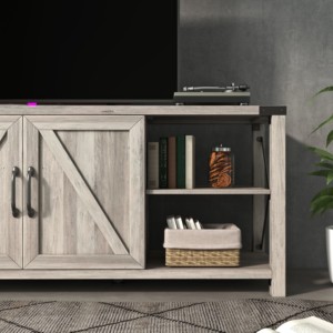 Mesa de centro de madera de cristal para sala de estar, muebles, mesa auxiliar de forma cuadrada, armario de TV, mesa de centro de almacenamiento, consola de TV - Product Image 6