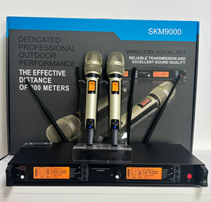 Sistema Microfonico Wireless UHF a 2 Canali Voxfull SKM9000 con Microfoni Dinamici a Cancellazione del Rumore per Chiesa - Product Image 1