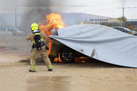 Couverture anti-feu pour voiture Mengfei en tissu sergé à haute teneur en silice, sans alcali, enduite de silicone 650C, facile à transporter, 6x9m pour véhicules