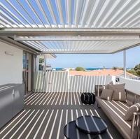 Pergola moderne motorisée en aluminium pour l'extérieur, à lames orientables, télécommandée, étanche, résistante à la neige, avec lames réglables, gazebo de luxe pour terrasse