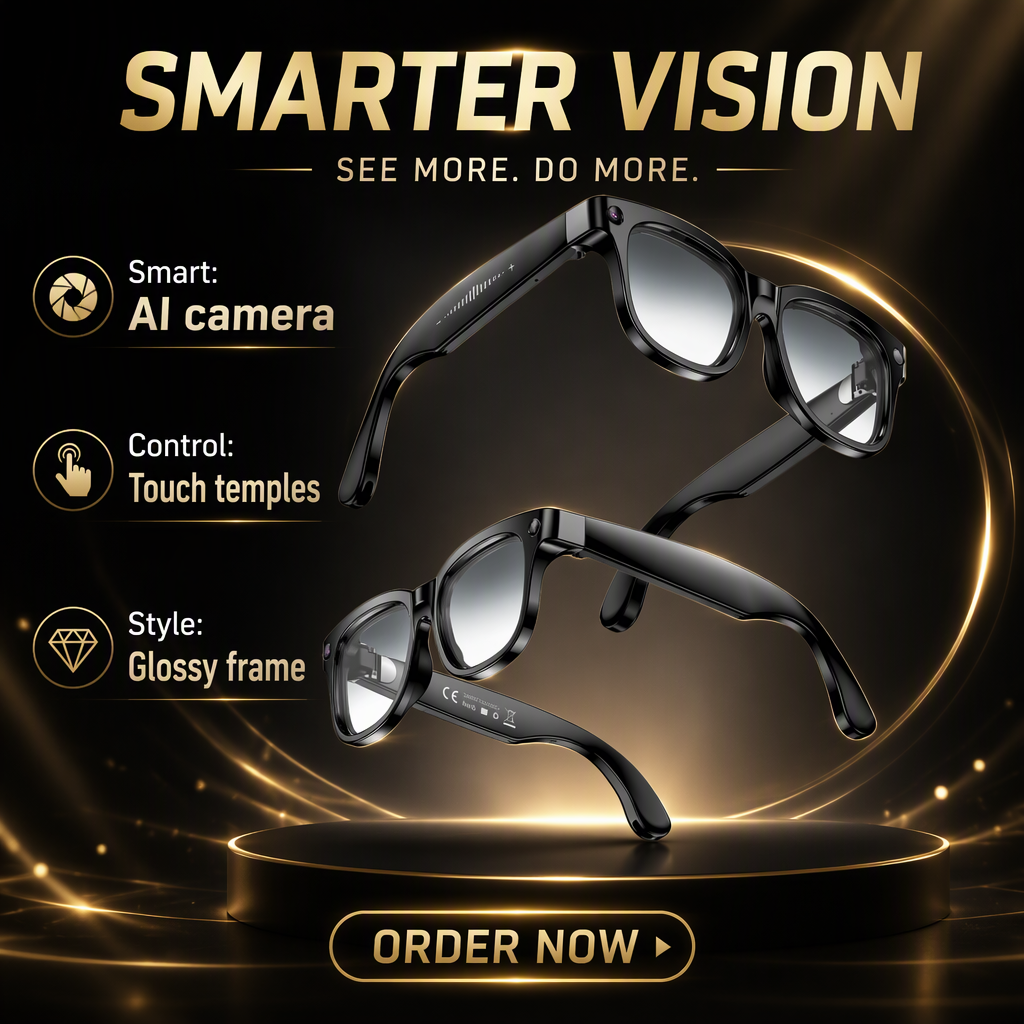 Electrochromic Smart Glass with Camera AI Voice Assistant, AI Glasses with Camera for Cycling Driving Travel · image 2